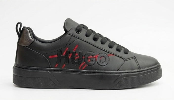 Tenis Casuales Negros Rotulados Hugo